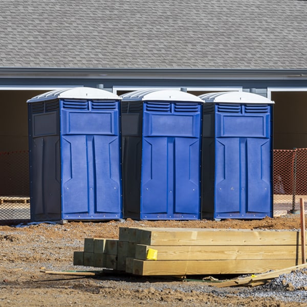 how often are the portable restrooms cleaned and serviced during a rental period in Leland Grove IL